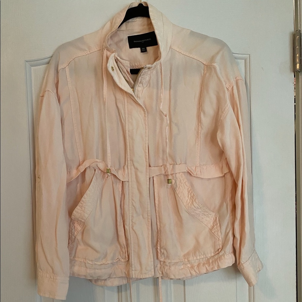 Banana Republic Factory tie waist Utility jacket blush pink size XS - Picture 3 of 5
